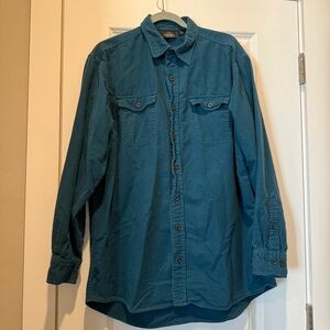 VTG Redhead Long Sleeve Flannel Button Up Shirt Men’s Size LT Teal Blue Cotton